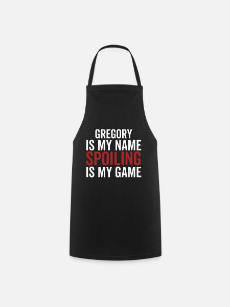 Gregory est mon nom Spoiler est mon jeu - Tablier de cuisine - noir