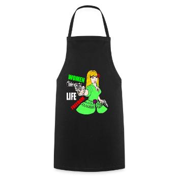 Women life freedom - Cooking Apron - black - Front - AI Model Male 185 dark (185cm)