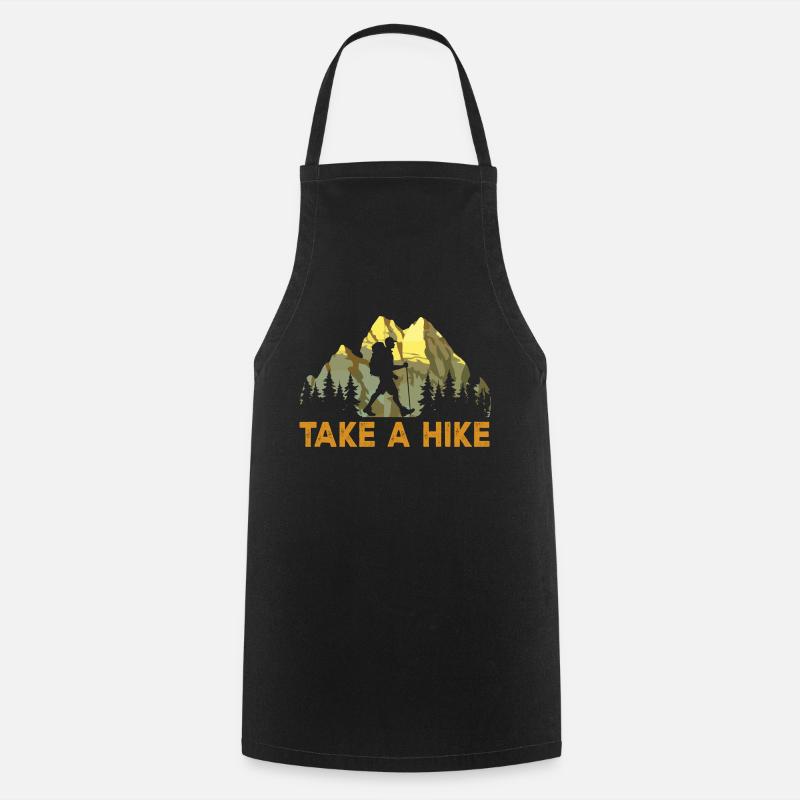 Faites de la randonnée. Faites une randonnée. Randonnée, Trekking, - Tablier de cuisine - noir