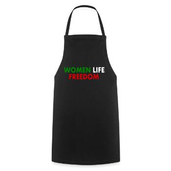 Women life freedom - Kochschürze - Schwarz - Vorne - AI Model Male 185 dark (185cm)