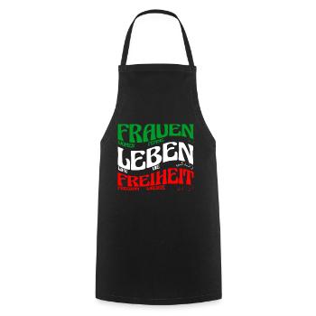 Women Life Freedom, - Cooking Apron - black - Front - AI Model Male 185 dark (185cm)