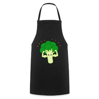 Strong broccoli - Cooking Apron - black - Front - AI Model Male 185 dark (185cm)