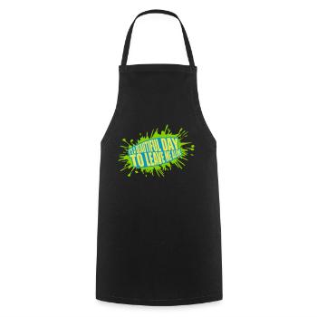 leave me alone day - Cooking Apron - black - Front - AI Model Male 185 dark (185cm)