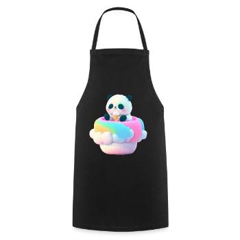 Panda coton candy barbe a papa anime kawaii Japon - Tablier de cuisine - noir - Devant - AI Model Male 185 dark (185cm)