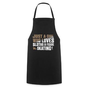 Just A Girl Who Loves Sloths & Figure Skating Ice - Cooking Apron - black - Front - AI Model Male 185 dark (185cm)
