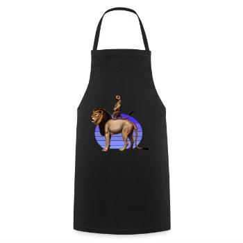 Suricate royal - Tablier de cuisine - noir - Devant - AI Model Male 185 dark (185cm)
