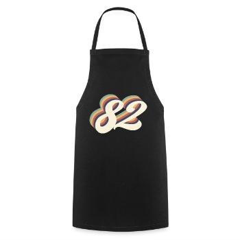 82ème anniversaire vintage - Tablier de cuisine - noir - Devant - AI Model Male 185 dark (185cm)