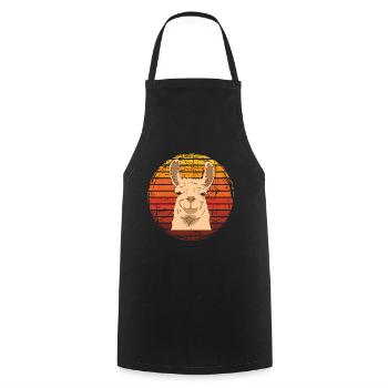 Chemise en alpaga avec une image vintage rétro - Tablier de cuisine - noir - Devant - AI Model Male 185 dark (185cm)