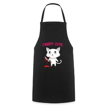 Chemise d'Halloween "Creepy Cute" pour le 31 - Tablier de cuisine - noir - Devant - AI Model Male 185 dark (185cm)