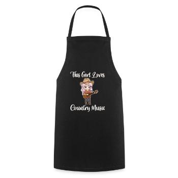 T-shirt de conception de guitariste de joueur de - Tablier de cuisine - noir - Devant - AI Model Male 185 dark (185cm)