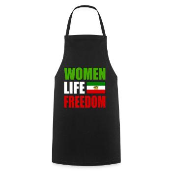 Women life freedom - Tablier de cuisine - noir - Devant - AI Model Male 185 dark (185cm)