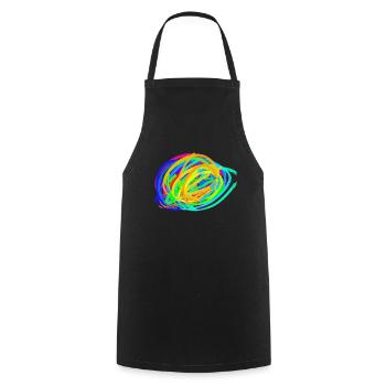 Bunte Explosion - Kochschürze - Schwarz - Vorne - AI Model Male 185 dark (185cm)