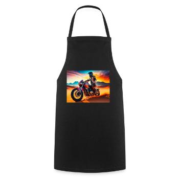 Motorcycle Motocross in Desert at Sunset - Cooking Apron - black - Front - AI Model Male 185 dark (185cm)