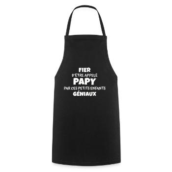 fier d être appelé papy / cadeau humour grand-père - Tablier de cuisine - noir - Devant - AI Model Male 185 dark (185cm)