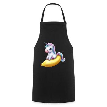 Einhorn auf Banane - Kochschürze - Schwarz - Vorne - AI Model Male 185 dark (185cm)