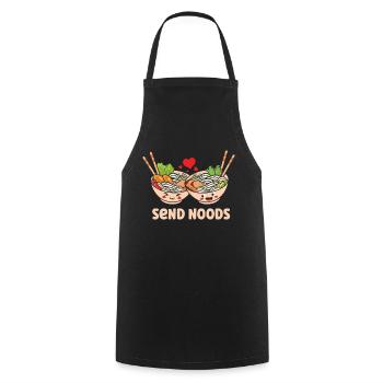 Noods Pho Suppe Kawaii Ramen - Kochschürze - Schwarz - Vorne - AI Model Male 185 dark (185cm)