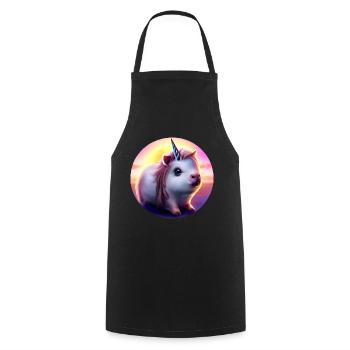 Licorne cochon d’Inde - Tablier de cuisine - noir - Devant - AI Model Male 185 dark (185cm)