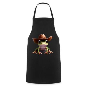 Cowboy Frog - Cooking Apron - black - Front - AI Model Male 185 dark (185cm)
