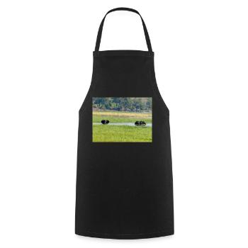 Landscape in Chobe National Park on Sedudu Island - Cooking Apron - black - Front - AI Model Male 185 dark (185cm)