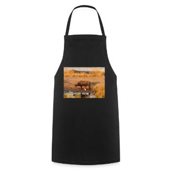 African herd of Cape buffalo Namibia Africa - Cooking Apron - black - Front - AI Model Male 185 dark (185cm)