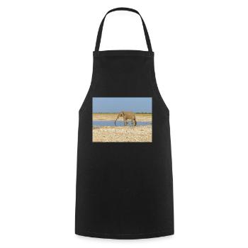 Elefant und Landschaft im Etosha Nationalpark - Kochschürze - Schwarz - Vorne - AI Model Male 185 dark (185cm)