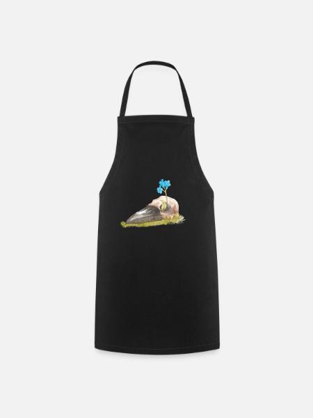 Goth Goblincore Bird Skull Aquarelle Peinture - Tablier de cuisine - noir