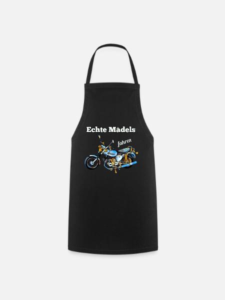 Echte Mädels fahren Simson Moped Nostalgie - Kochschürze - Schwarz