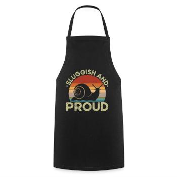 Snail lover Sluggish Proud snail owner - Cooking Apron - black - Front - AI Model Male 185 dark (185cm)