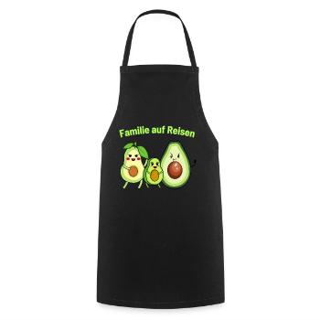 Avocado Familie auf Reisen - Kochschürze - Schwarz - Vorne - AI Model Male 185 dark (185cm)