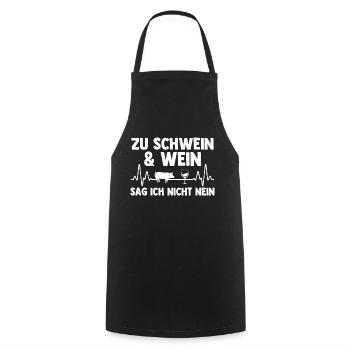 Ferkel Landwirt Bauer Bauernhof Wein Schweine - Kochschürze - Schwarz - Vorne - AI Model Male 185 dark (185cm)