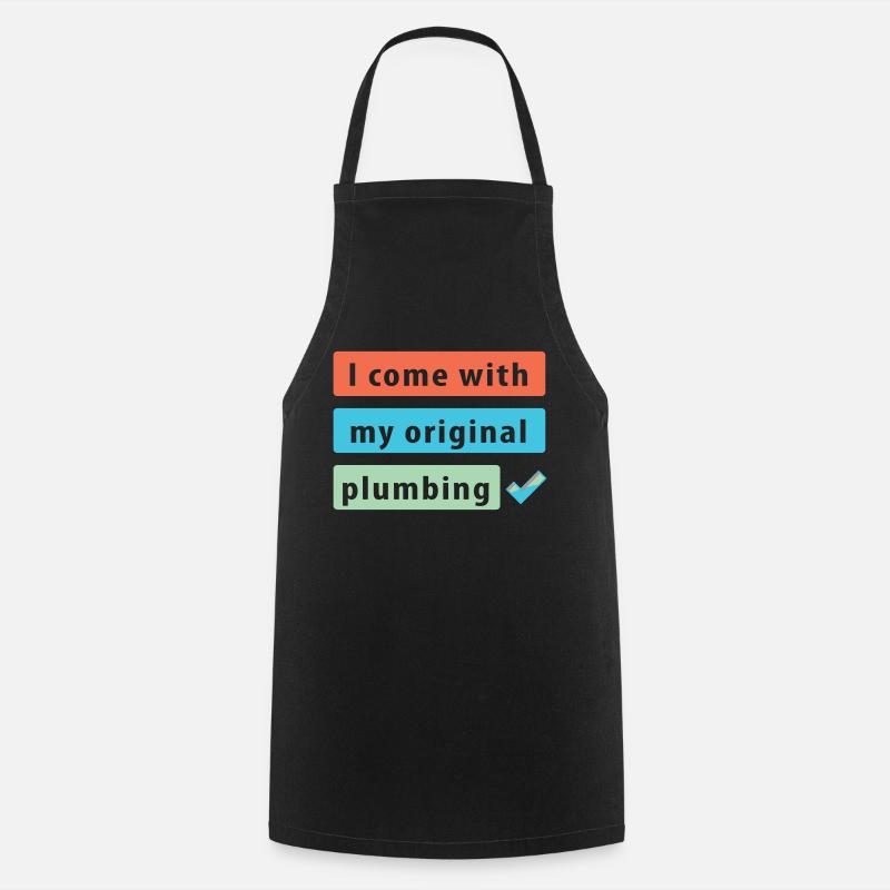 PLUMBING Joke Design - Cooking Apron - black