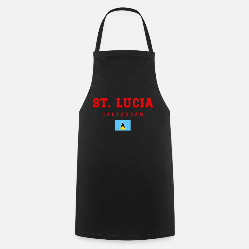 Saint Lucia - Cooking Apron - black