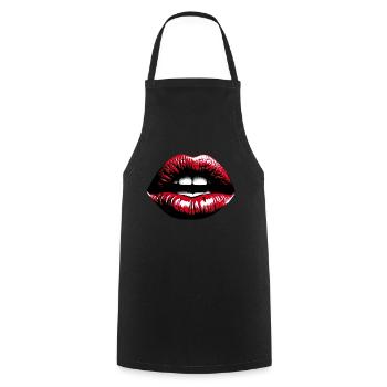 Rouge à lèvres rouge Contemplative Lips - Tablier de cuisine - noir - Devant - AI Model Male 185 dark (185cm)