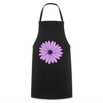 Flower Purple Marguerite - Cooking Apron - black - Front - AI Model Male 185 dark (185cm)