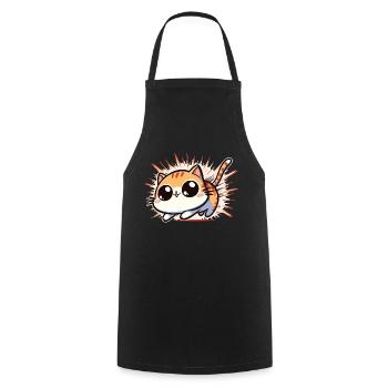 Chat avec les zoomies - Tablier de cuisine - noir - Devant - AI Model Male 185 dark (185cm)