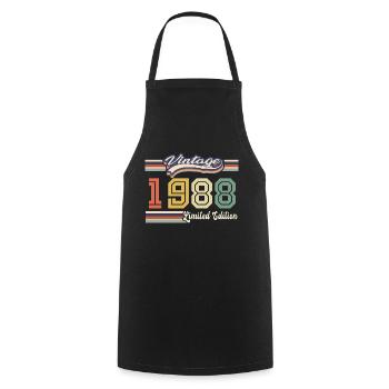 Cadeau D'anniversaire 1988 Génial Depuis 1988 vint - Tablier de cuisine - noir - Devant - AI Model Male 185 dark (185cm)