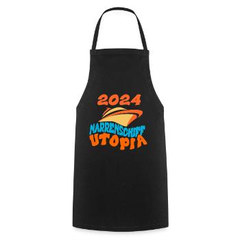 Ship of Fools Utopia, Ostrich Quote - Cooking Apron - black - Front - AI Model Male 185 dark (185cm)