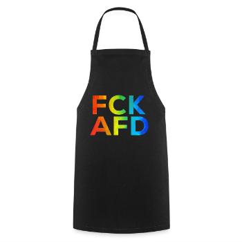 FCK AFD Regenbogen - Kochschürze - Schwarz - Vorne - AI Model Male 185 dark (185cm)