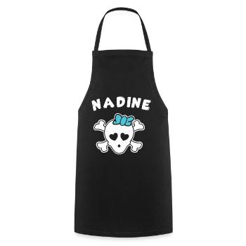 Pirate Nadine Design for Girls and Women - Cooking Apron - black - Front - AI Model Male 185 dark (185cm)