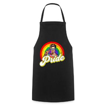 Pride Gay CSD Love LGBTQ Colors of the Rainbow - Cooking Apron - black - Front - AI Model Male 185 dark (185cm)