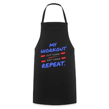 Eat Red Apple Pie - Cooking Apron - black - Front - AI Model Male 185 dark (185cm)