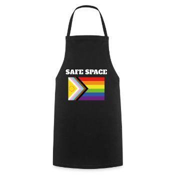 Inclusive Pride Pride SAFE SPACE - Cooking Apron - black - Front - AI Model Male 185 dark (185cm)