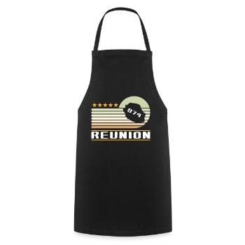 idee cadeau design carte ile de la reunion 974 - Tablier de cuisine - noir - Devant - AI Model Male 185 dark (185cm)