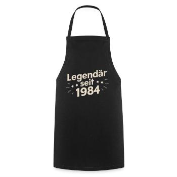 Légendaire depuis 1984 - Tablier de cuisine - noir - Devant - AI Model Male 185 dark (185cm)