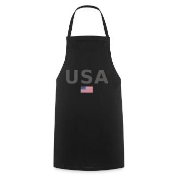 TEAM USA amerikanische Flagge Fahne unter Schrift - Kochschürze - Schwarz - Vorne - AI Model Male 185 dark (185cm)