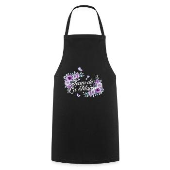 Purple floral bridal team - Cooking Apron - black - Front - AI Model Male 185 dark (185cm)