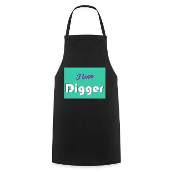 J’adore Digger - Tablier de cuisine - noir - Devant - AI Model Male 185 dark (185cm)