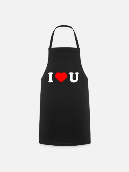 I love u - Kochschürze - Schwarz