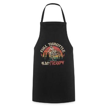Full Throttle Is My Therapy - Motocross Saying - Cooking Apron - black - Front - AI Model Male 185 dark (185cm)