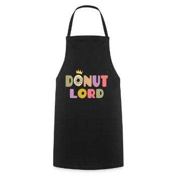 Donut Lord – Design Gourmand et Drôle - Tablier de cuisine - noir - Devant - AI Model Male 185 dark (185cm)